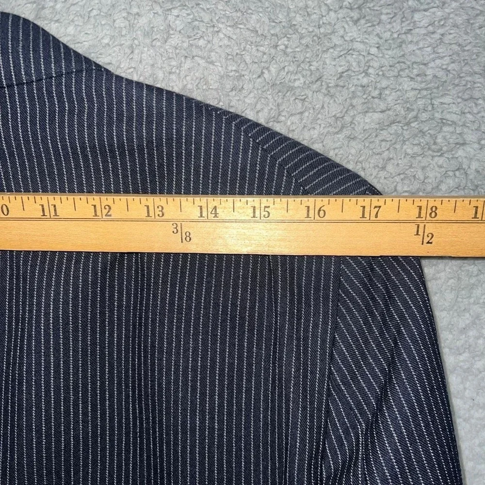 Banana Republic Heritage Blazer Mens 38S Blue Pinstripe‎ Wool Cashmer Blend Coat